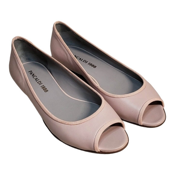 Pancaldi Open Toe Flat Leather  Shoes Sz 37 Italy NEW - Picture 3 of 16